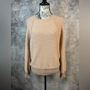Knox Rose Textured Soft Dusty Rose Crew Neck Sweater Size S
